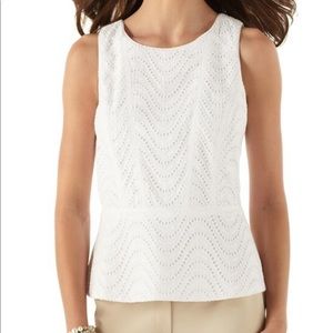 White House Black Market - white peplum top size 4